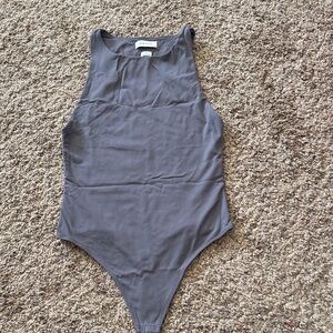 Babaton Charcoal Gray Sleeveless Bodysuit